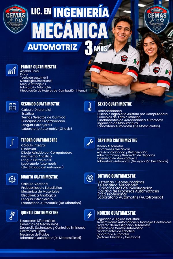 Plantel CEMAS — Licenciatura en Ingeniería en Mecánica Automotriz - foto 1